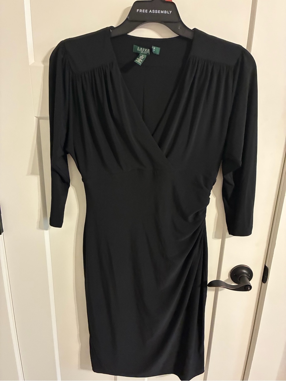 Lauren Ralph Lauren Black Long-Sleeve Wrap Dress